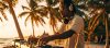 African DJ on the beach